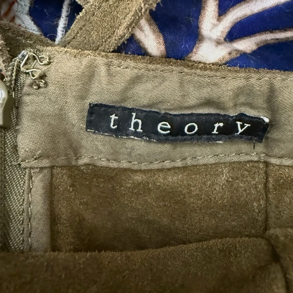 NWT Theory Lilita Suede Backless Halter Midi Dress Khaki Green Sz 4 - Picture 15 of 16